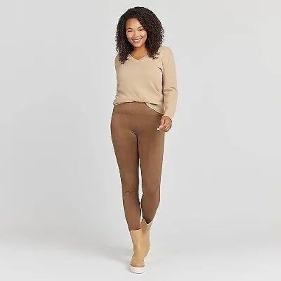 ASSETS by SPANX Women's Suede Shaping Leggings - Cashew S - Picture 1 of 3